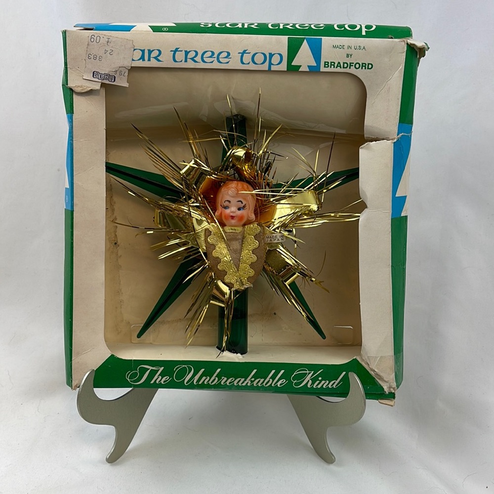 VTG Mid Century Angel Tree Topper Bradford Novelty